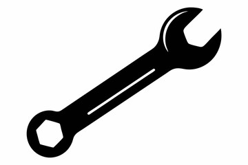 Thin Metal Wrench Silhouette Vector Illustration