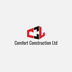 Real Estate Vector Logo Design. Construction Building Logo for home repair, roofing, remodeling, handyman, home renovation, décor  with C, L letter