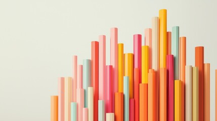 Obraz premium Rank position Concept. Colorful vertical bars creating a vibrant abstract pattern.