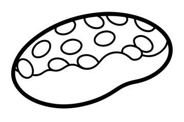 Tiny River Pebble Line Art Vector Illustration