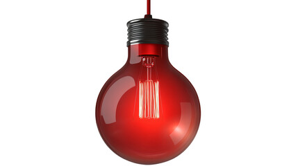 Red Lamp Isolated on Transparent or White Background for Professional Use