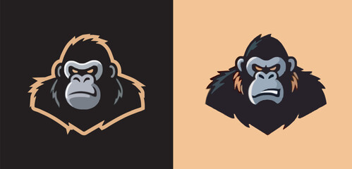 Gorilla Head Mascot Logo