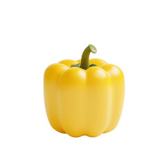 Yellow Bell Pepper Isolated On Transparent Background
