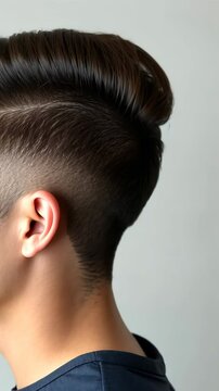 Close-up view capturing the nape and crown of a man's head, emphasizing thinning hair and signs of alopecia, a condition leading to hair loss and male pattern baldness