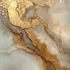 Elegant abstract artwork with gold accents on marble-like background