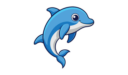 Fototapeta premium vector silhouette of a dolphin on white background
