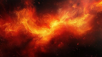 Fototapeta premium Fiery abstract design with vibrant swirling flames and intense color