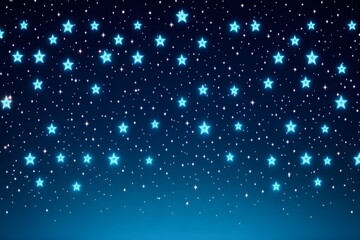 Obraz premium Sparkling Cyan Stars Night Sky Festive Background for Holidays and Celebrations
