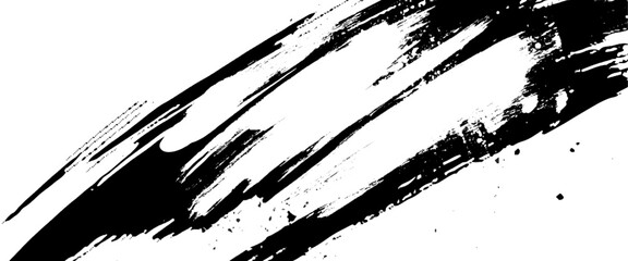 Vector style black and white grunge brush 