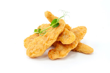 Crispy Chicken Strips with Fresh Microgreens