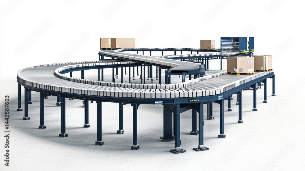 Poster automated sorting facilities isolated on white background