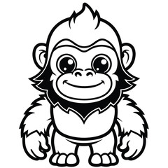 Cute cartoon gorilla (2)