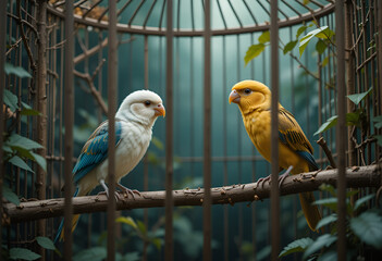 Obraz premium parrot in cage