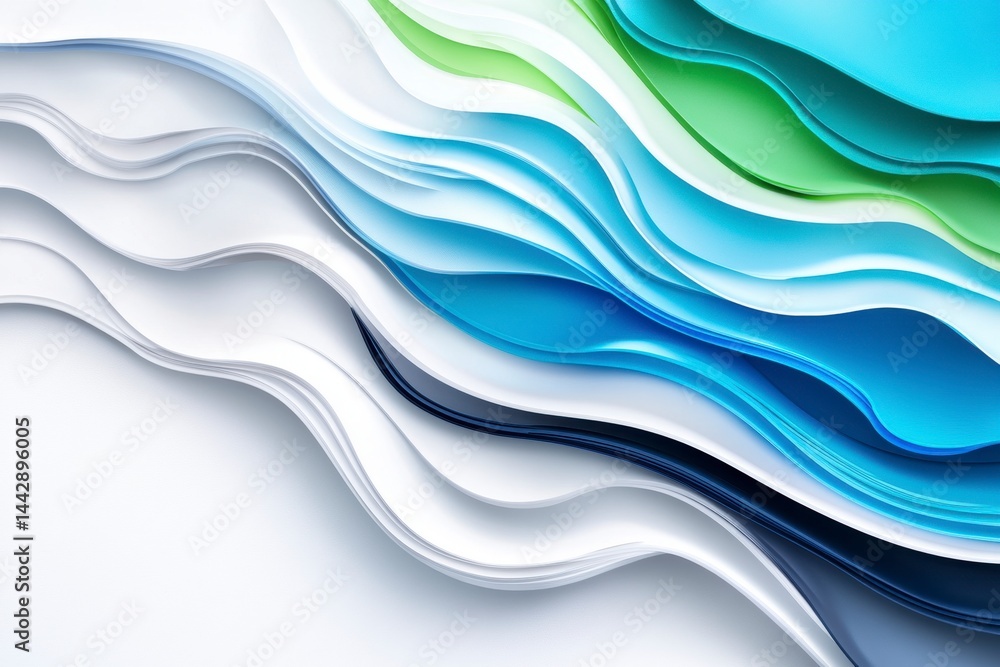 Poster flowing wave patterns in abstract design modern art digital media creative studio high-resolution co