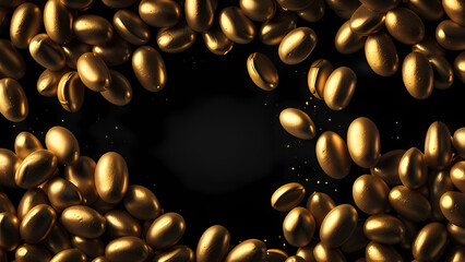 Elegant Golden Sparkles on Black Canvas

