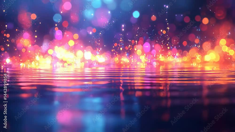 Poster vibrant colorful bokeh background with soft lights creating a dreamy and whimsical atmosphere