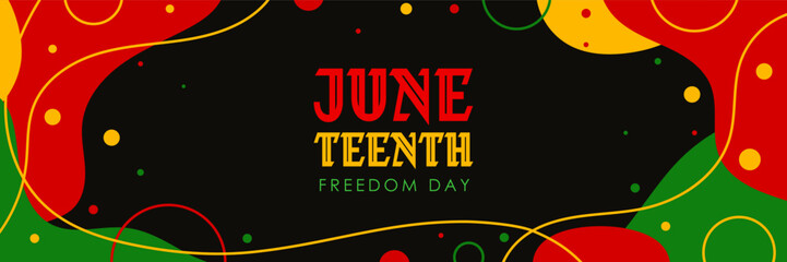 Obraz premium Juneteenth Holiday. African American Independence and Equality. Banner, postcard, vector illustration