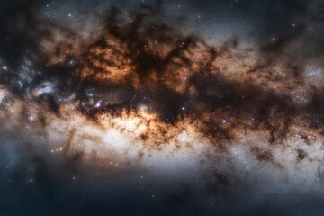 Fototapeta premium Stunning Celestial Image of the Milky Way Galaxy's Dust and Gas Nebulae