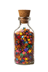 Isolated Bottle Filled with Star Confetti