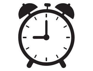 CLOCK SILHOUETTE WHITE BACKGROUND