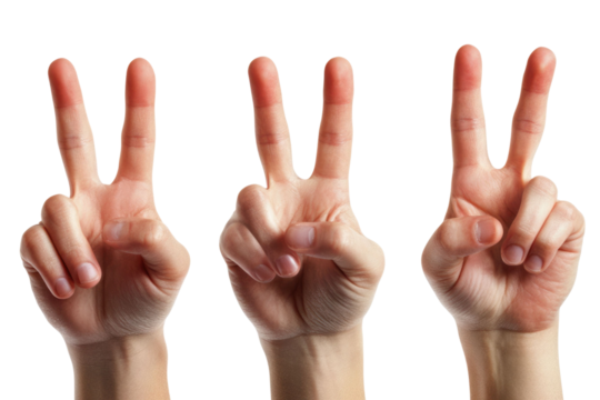 Hand show five finger isolated on white background PNG