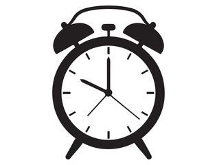 CLOCK SILHOUETTE WHITE BACKGROUND