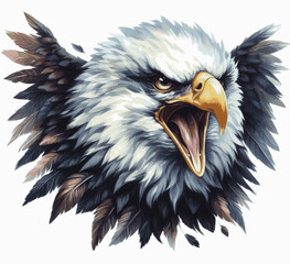 Sky Wrath Wash eagle angry isolated watercolor vector illustration svg 