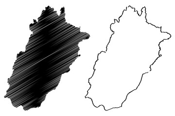 Punjab (Province of Pakistan, Islamic Republic of Pakistan, Administrative units and Districts of Pakistan) map vector illustration, scribble sketch Punjab province map