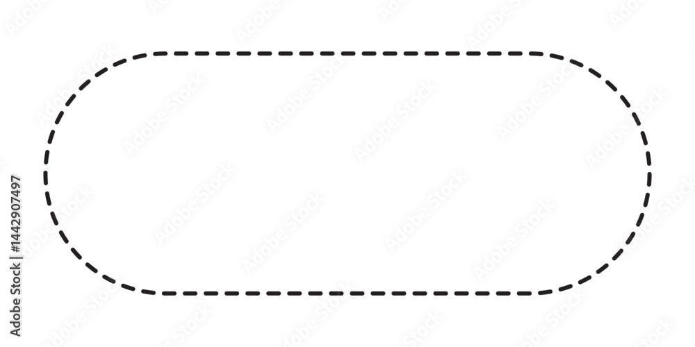 Poster rounded rectangle frame styles with dashed borders. dashed rectangle frames. outlined box shapes. ge