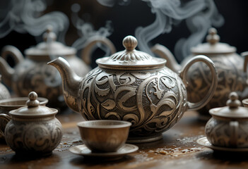 teapot and cups