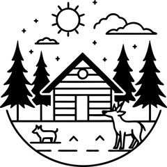 winter landscape with house