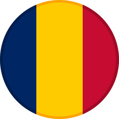 Fototapeta premium Chad Flag Badge Icon