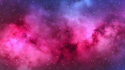 Vibrant Pink and Purple Nebula Space Background with Stars Cosmic Galaxy