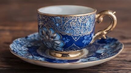 Elegant, detailed cup & saucer