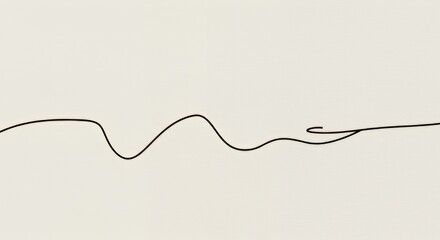 Abstract Line Art: Minimalist Black Line on White Background