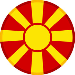 North Macedonia Flag Badge Icon