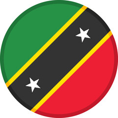 Saint Kitts and Nevis Flag Badge Icon