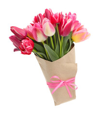 Bouquet of beautiful tulips isolated on white