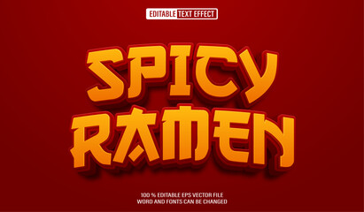Editable 3d text style effect - Spicy Ramen text effect Template