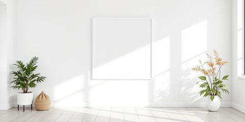 Blank Frame on Wall: Minimalist Interior Design