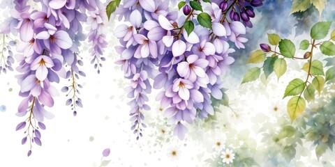 Captivating Watercolor Wisteria Floral Design