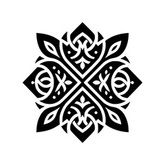 Fototapeta premium Elegant Intricate Black and White Geometric Ornamental Motif Isolated Illustration