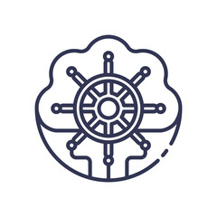 Cloud and helm symbolizing AI orchestration in cloud environments.