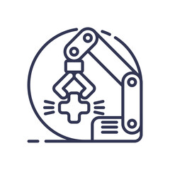 Robotic arm with medical cross symbolizing AutomatedCare technology.