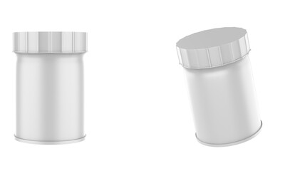 Matte Metallic Insulated Food Jar Mockup Isolated On White Background. 3d illustration	