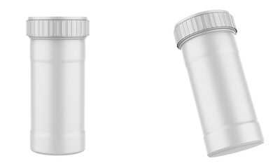 Matte Metallic Insulated Food Jar Mockup Isolated On White Background. 3d illustration	