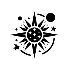 Fototapeta premium Stylized Mystical Star and Celestial Elements Icon Graphic Illustration