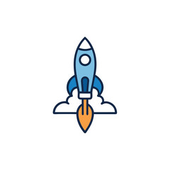 Rocket Launching from Paintbrush Logo