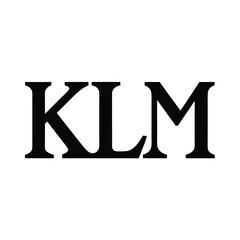Modern Three Letter KLM Stacked Logo