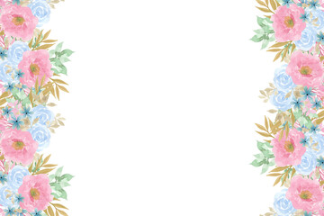 Watercolor flowers background vector for design.